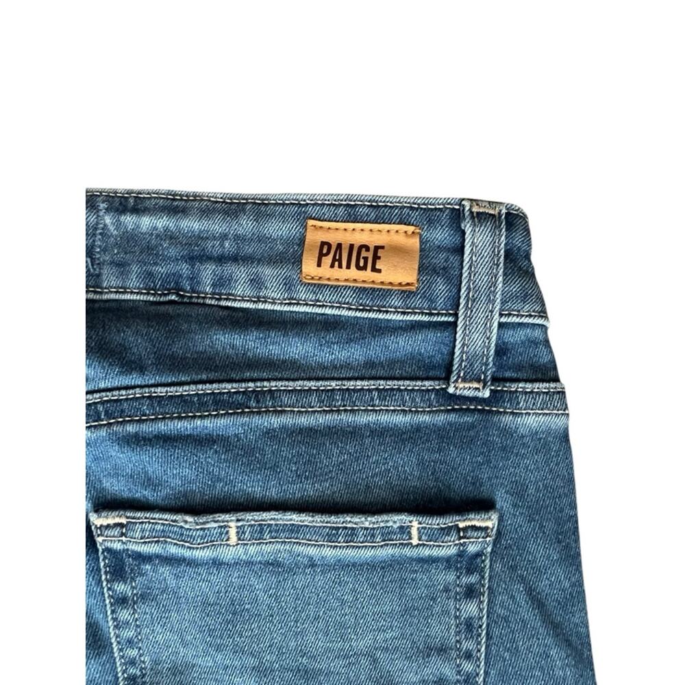 Paige Women’s Rory Crop Flare Jeans In Sylmar Blue Wash Raw Hem High Rise Sz 26 - Picture 10 of 12